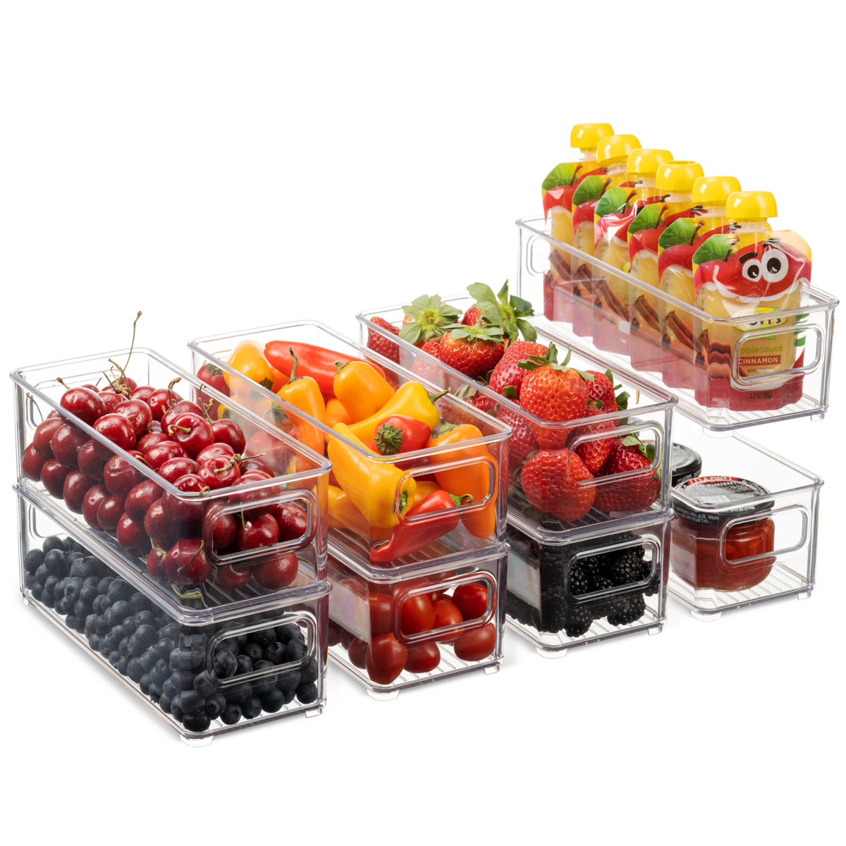Refrigerator Food Storage Bins 8 Pack (Set of 8)